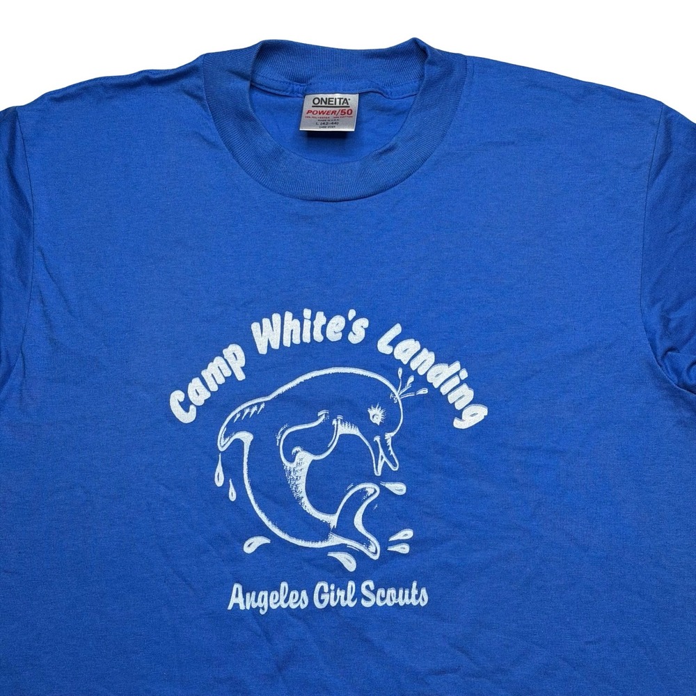 Vintage 90s Camp White's Landing x Angeles‎ Girl Scouts - Catalina dolphin shirt